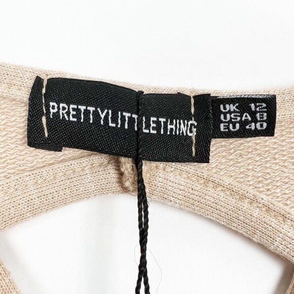 NWT Pretty Little Thing Dress Women's 8 Textured Rib Ring Cut Out Bodycon Mini - Picture 6 of 15